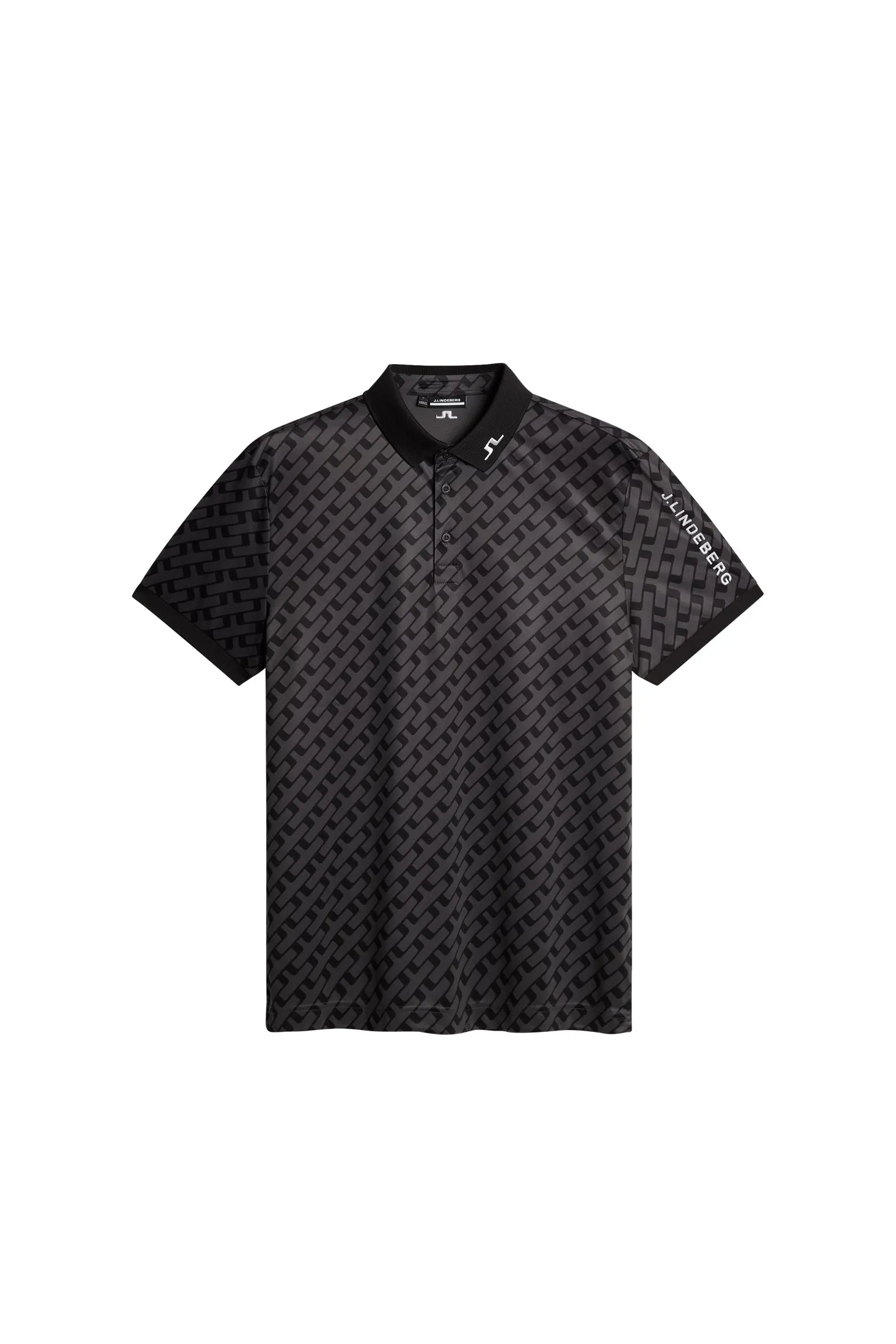 Tour Tech Print Polo / Tour Geo Tonal Black M sold by J. Lindeberg