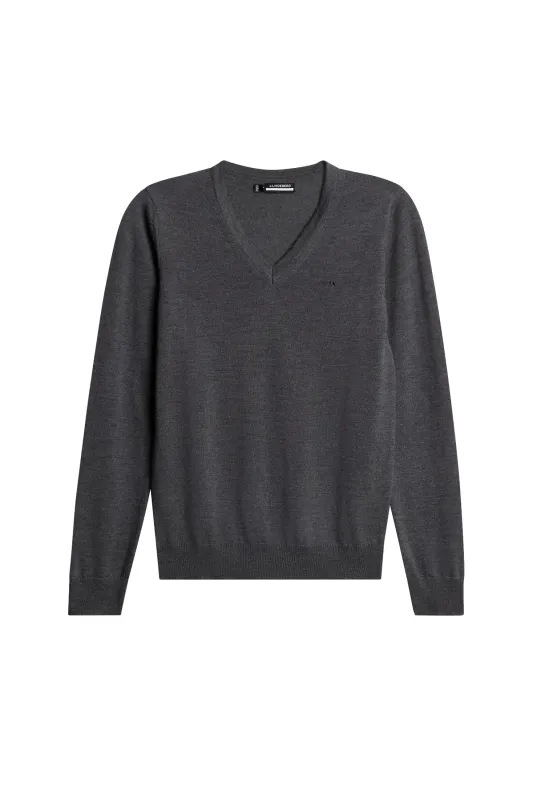 Amaya Knitted Sweater / Dark Grey Melange sold by J. Lindeberg