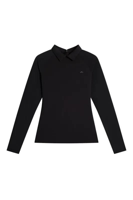 Tori Hybrid LS Polo / Black sold by J. Lindeberg