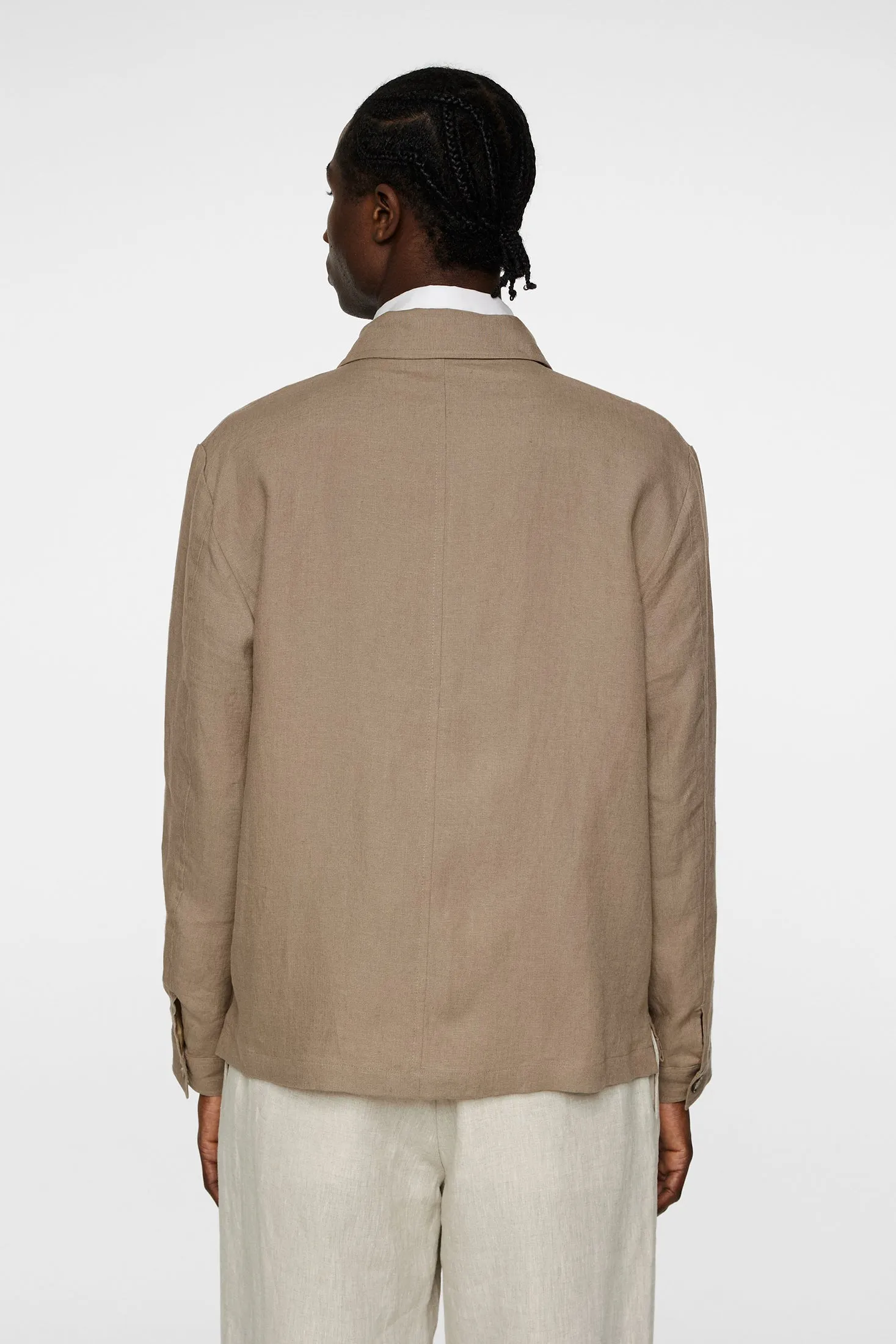 Julius Drape Linen Overshirt / Sepia Tint sold by J. Lindeberg product image thumbnail 3