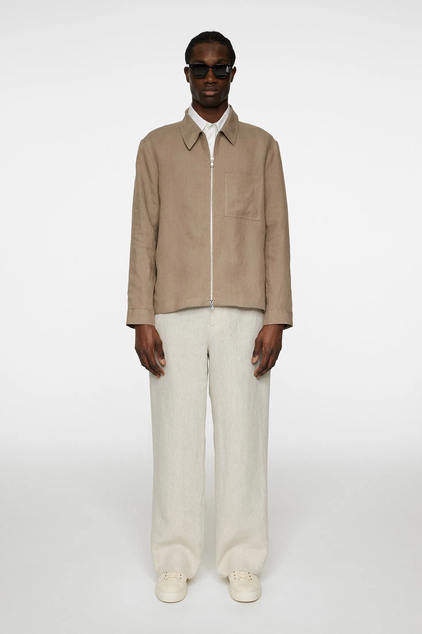 Julius Drape Linen Overshirt / Sepia Tint sold by J. Lindeberg product image thumbnail 4