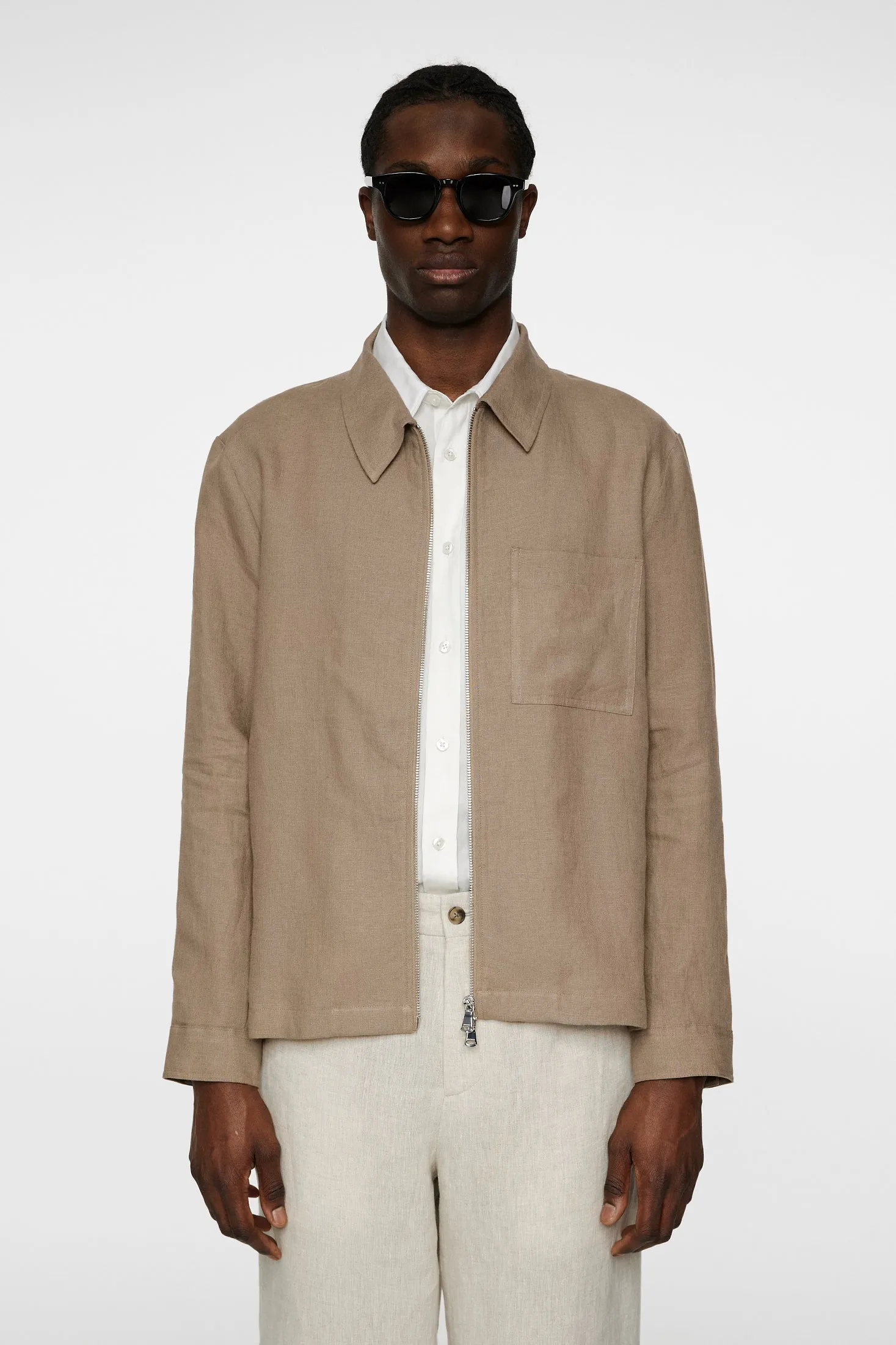 Julius Drape Linen Overshirt / Sepia Tint sold by J. Lindeberg product image thumbnail 2