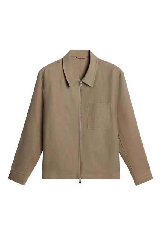 Julius Drape Linen Overshirt / Sepia Tint made by J. Lindeberg