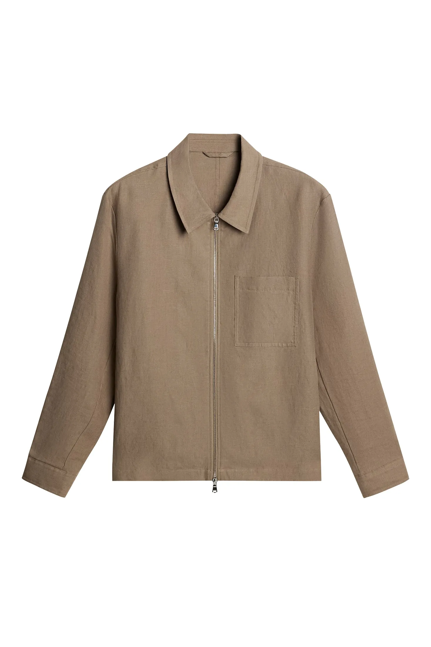 Julius Drape Linen Overshirt / Sepia Tint sold by J. Lindeberg