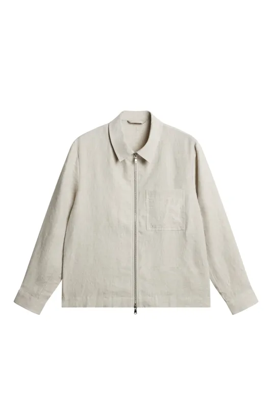 Julius Drape Linen Overshirt / Moonbeam made by J. Lindeberg