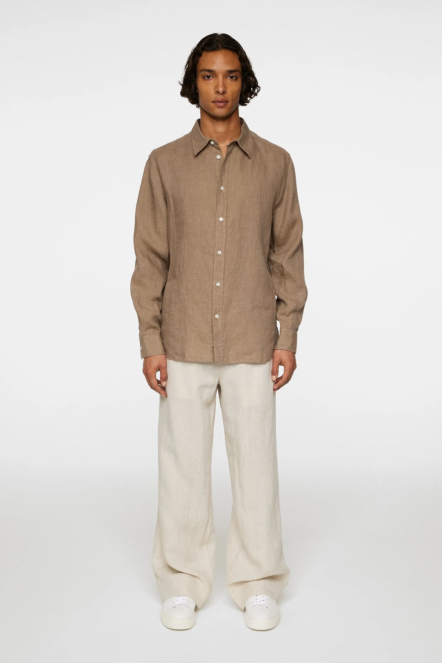 Reg LS Linen Melange Shirt / Sepia Tint sold by J. Lindeberg product image thumbnail 4
