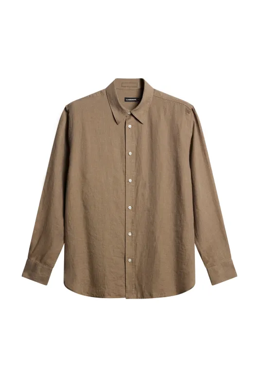 Reg LS Linen Melange Shirt / Sepia Tint made by J. Lindeberg