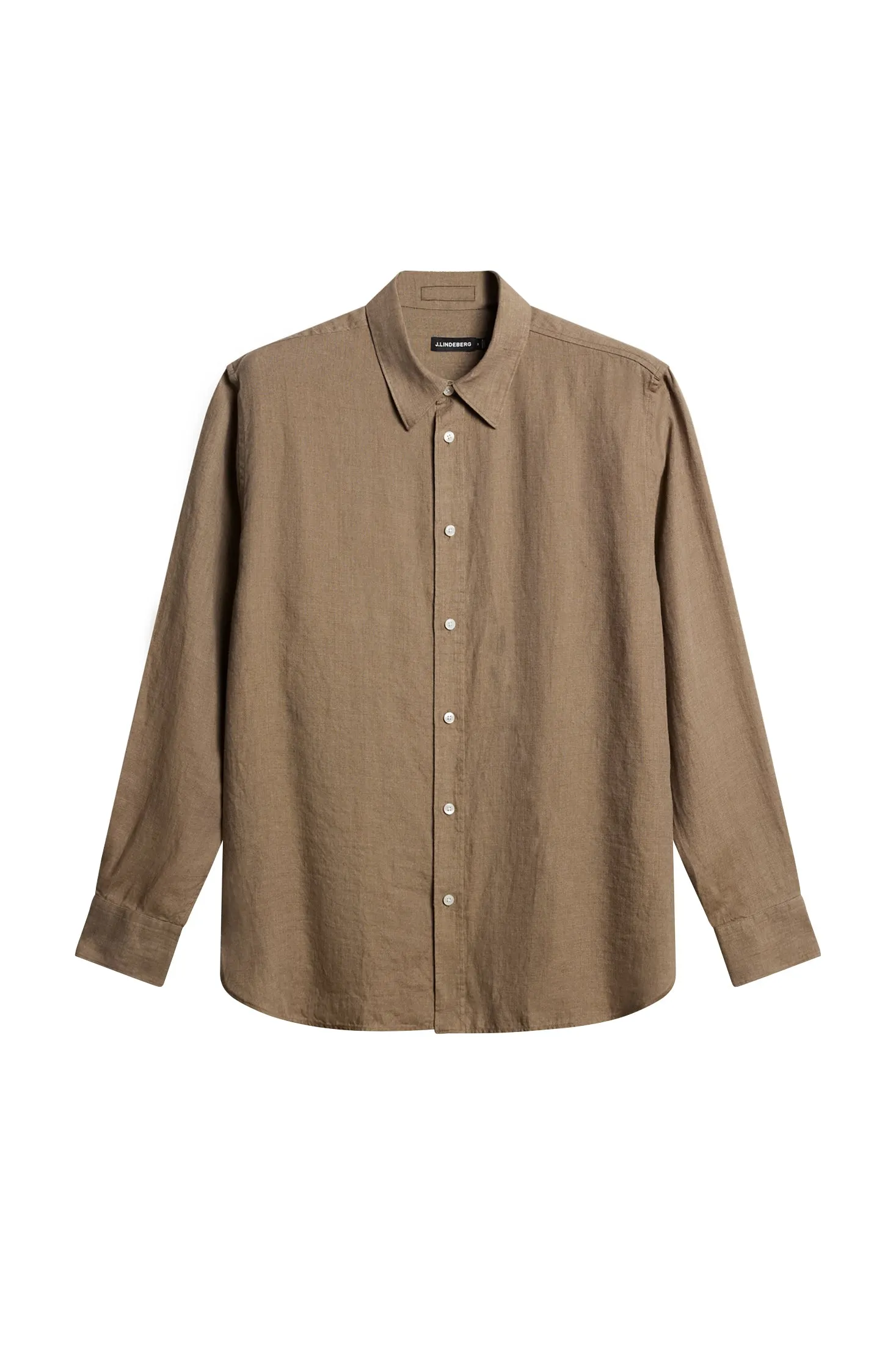 Reg LS Linen Melange Shirt / Sepia Tint sold by J. Lindeberg