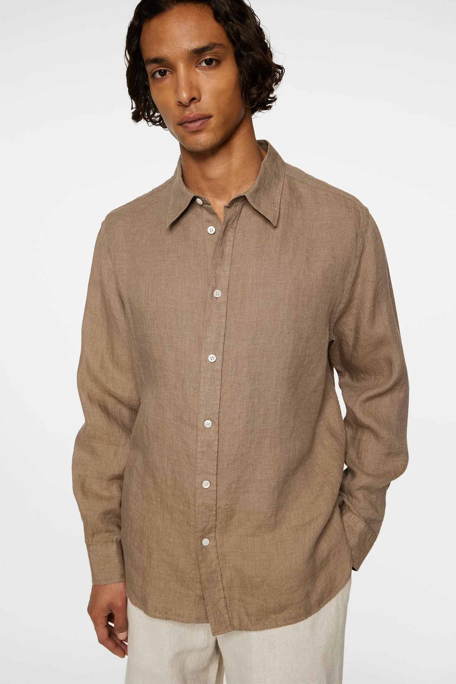 Reg LS Linen Melange Shirt / Sepia Tint sold by J. Lindeberg product image thumbnail 5