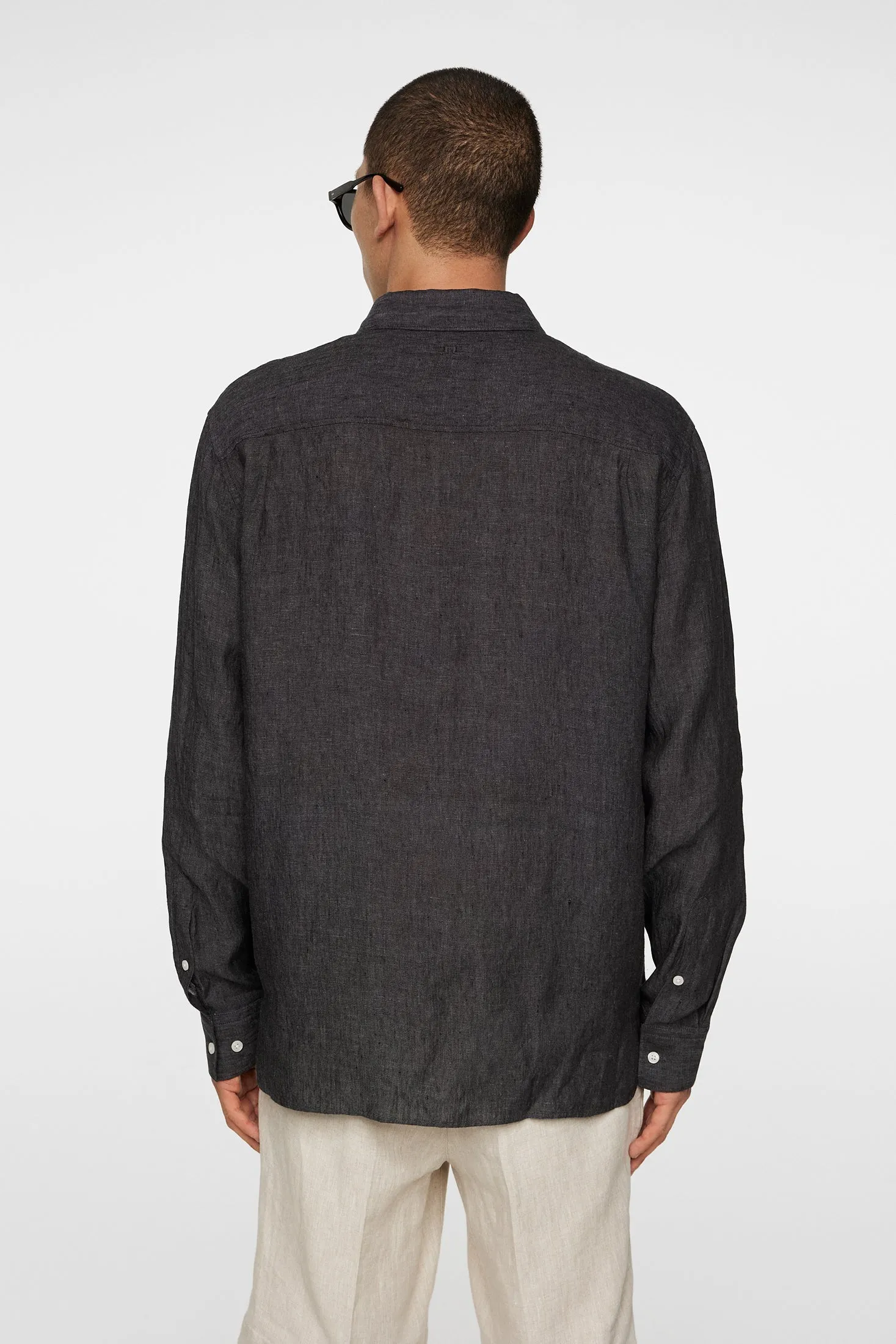 Reg LS Linen Melange Shirt / Black sold by J. Lindeberg product image thumbnail 3