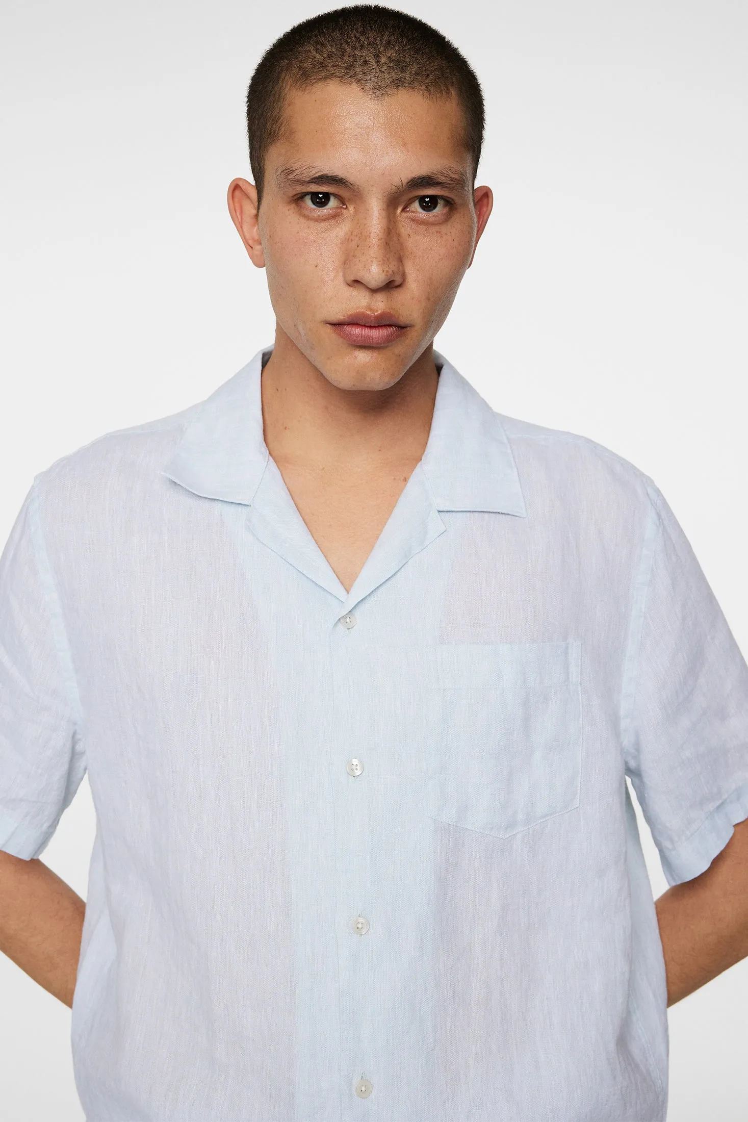 Elio Linen Melange Shirt / Winter Sky sold by J. Lindeberg product image thumbnail 5