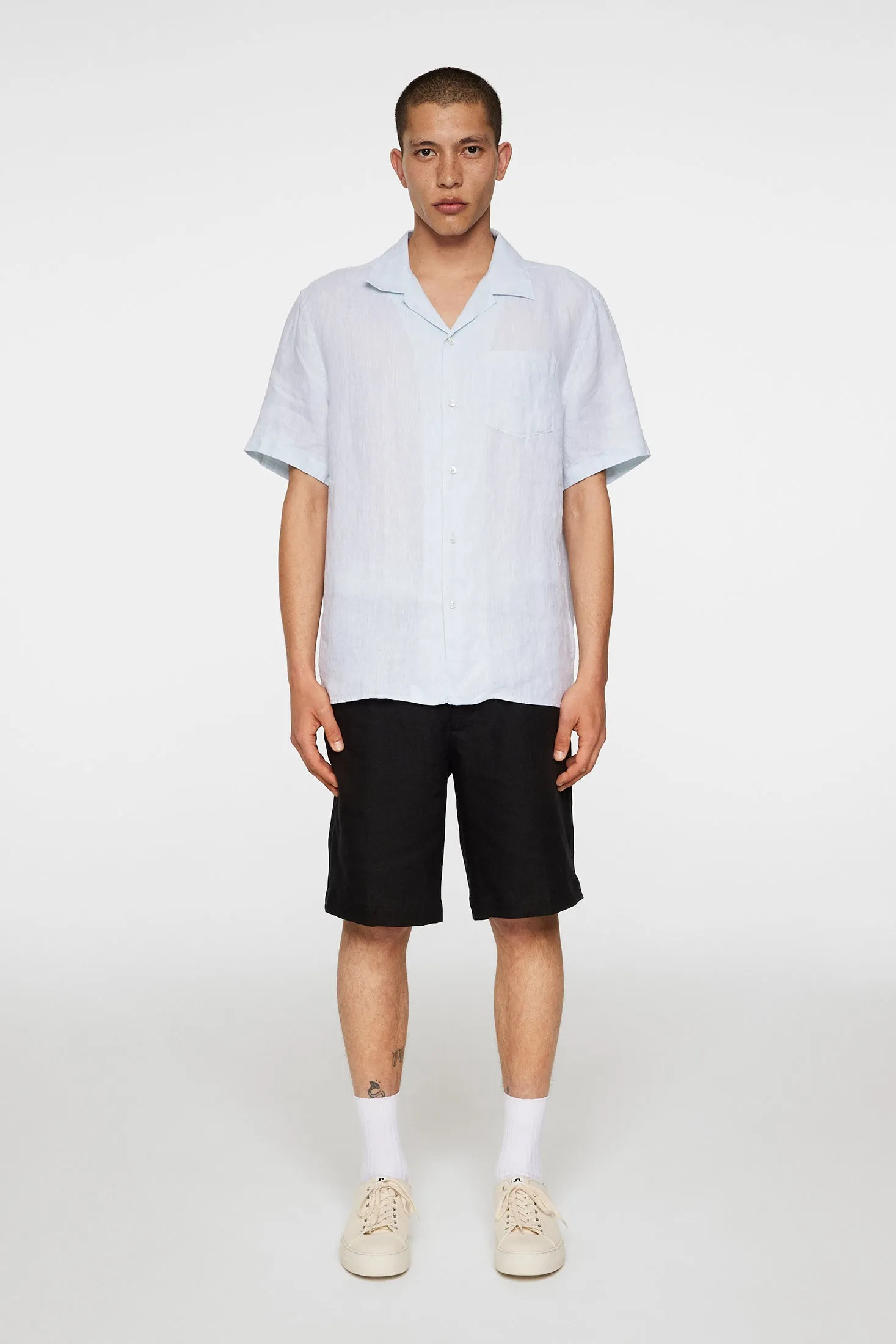 Elio Linen Melange Shirt / Winter Sky sold by J. Lindeberg product image thumbnail 4