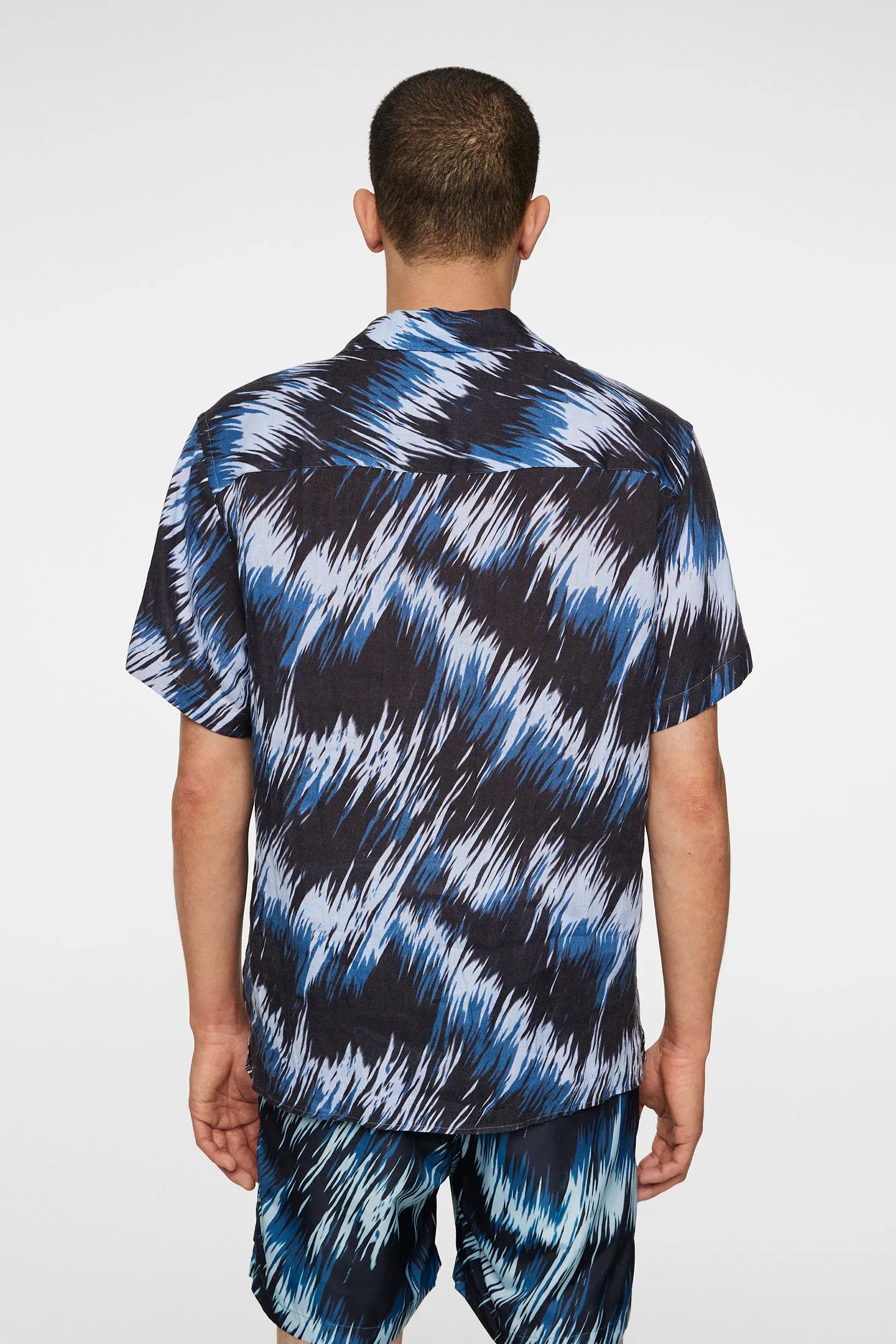 Elio Linen Printed Shirt / Thunderstorm Navy M sold by J. Lindeberg product image thumbnail 3