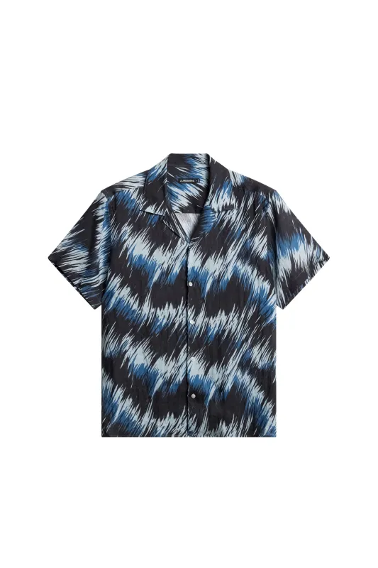 Elio Linen Printed Shirt / Thunderstorm Navy M sold by J. Lindeberg