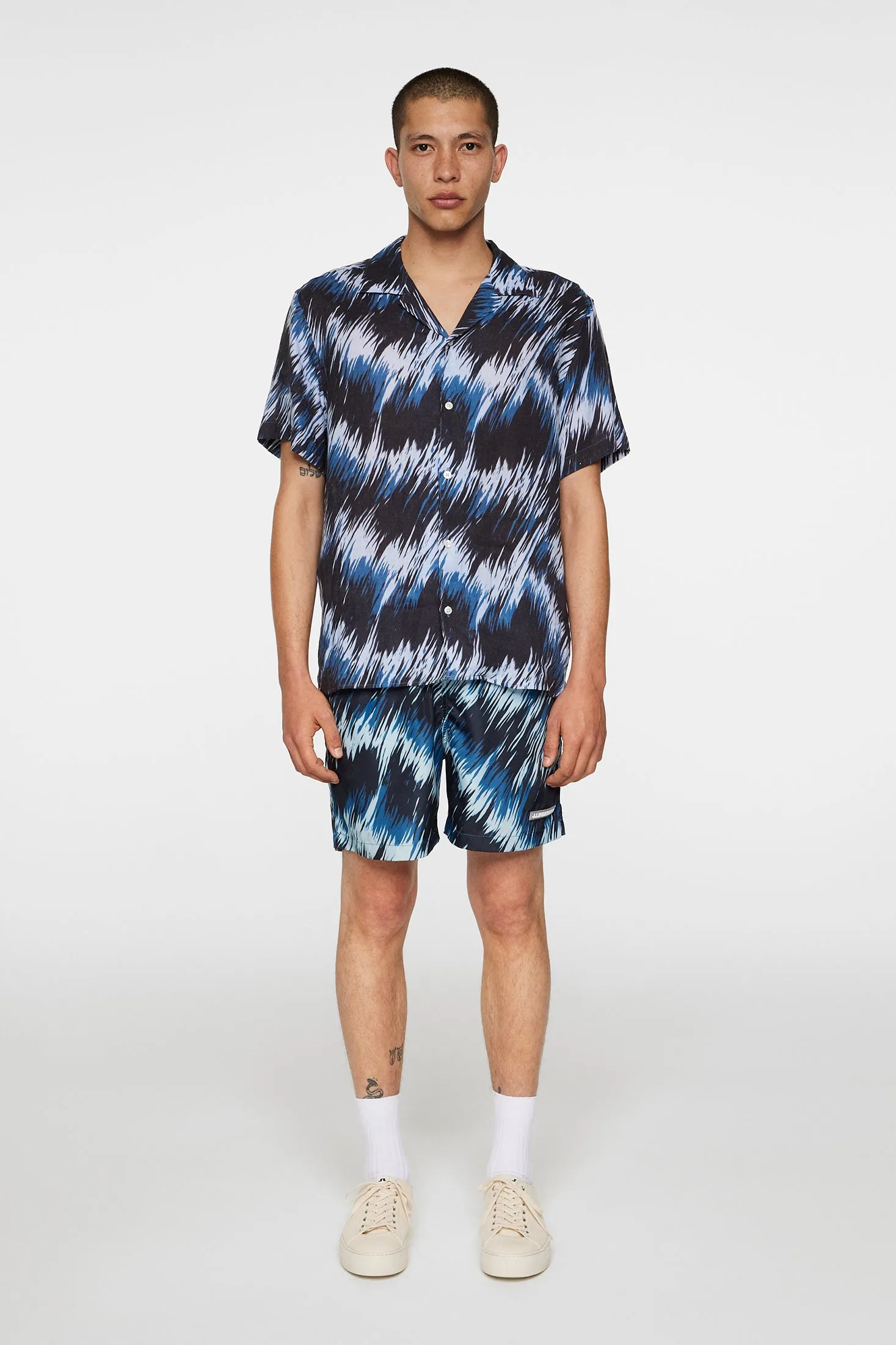 Elio Linen Printed Shirt / Thunderstorm Navy M sold by J. Lindeberg product image thumbnail 4