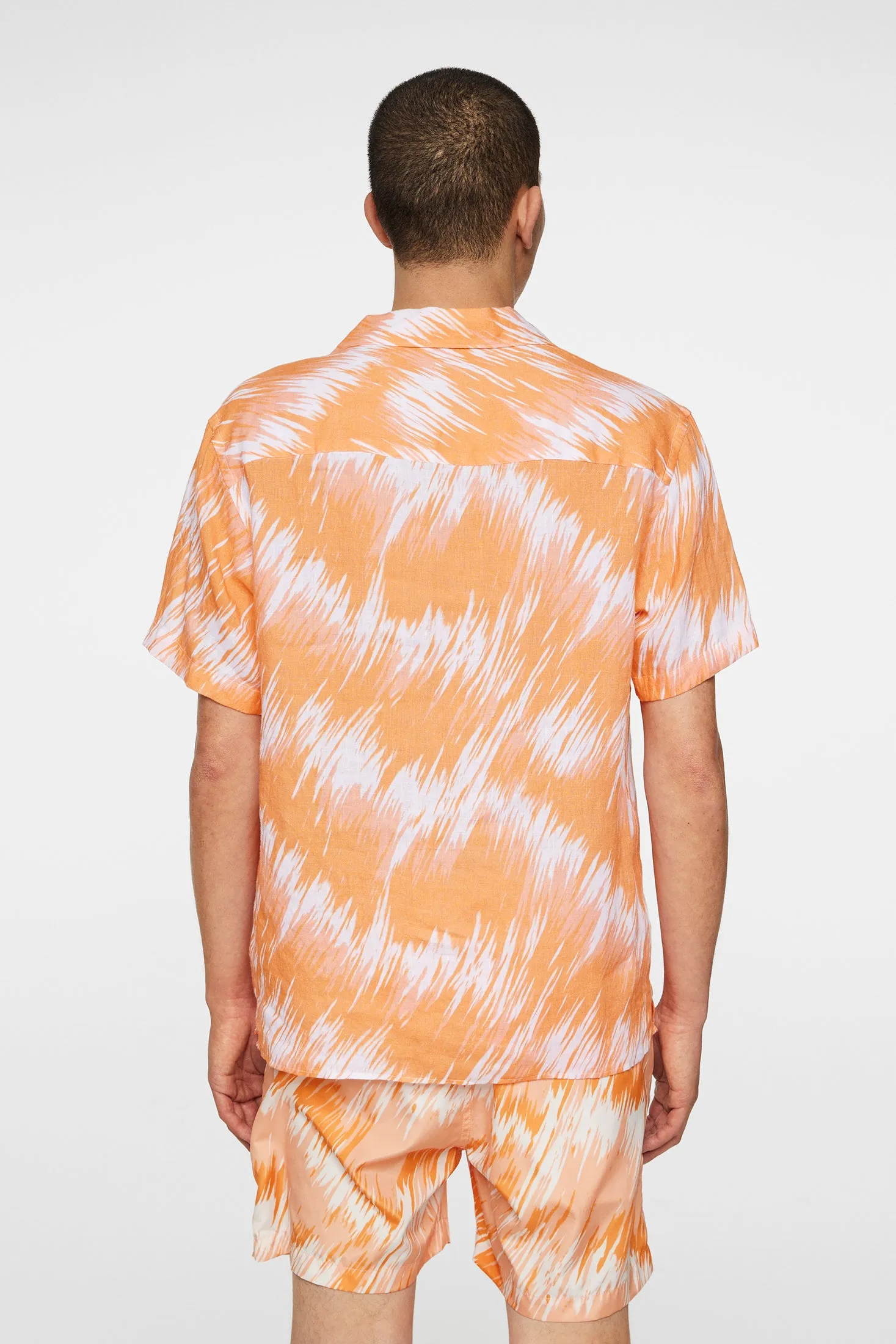 Elio Linen Printed Shirt / Thunderstorm Orange M sold by J. Lindeberg product image thumbnail 3