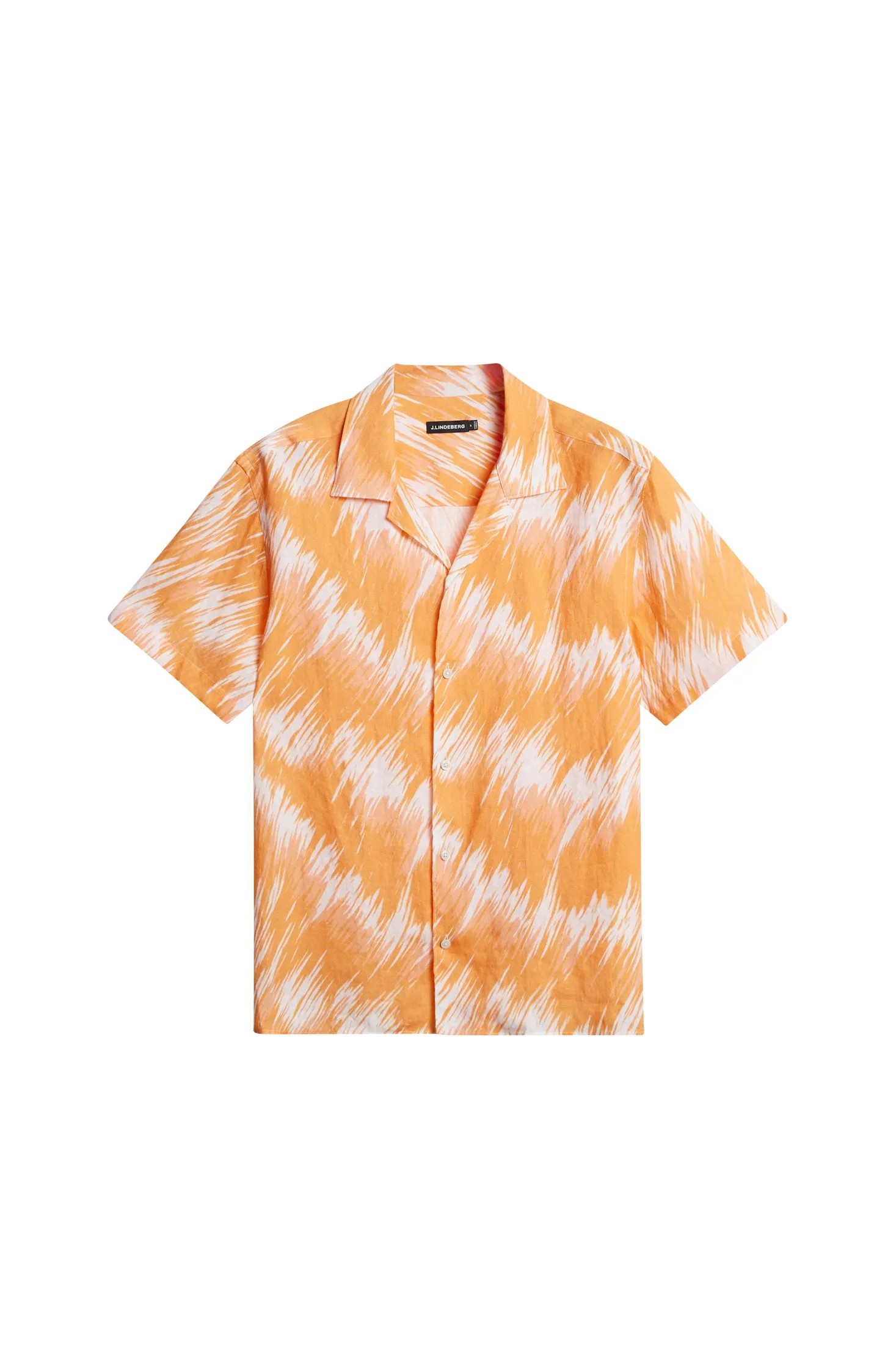 Elio Linen Printed Shirt / Thunderstorm Orange M sold by J. Lindeberg