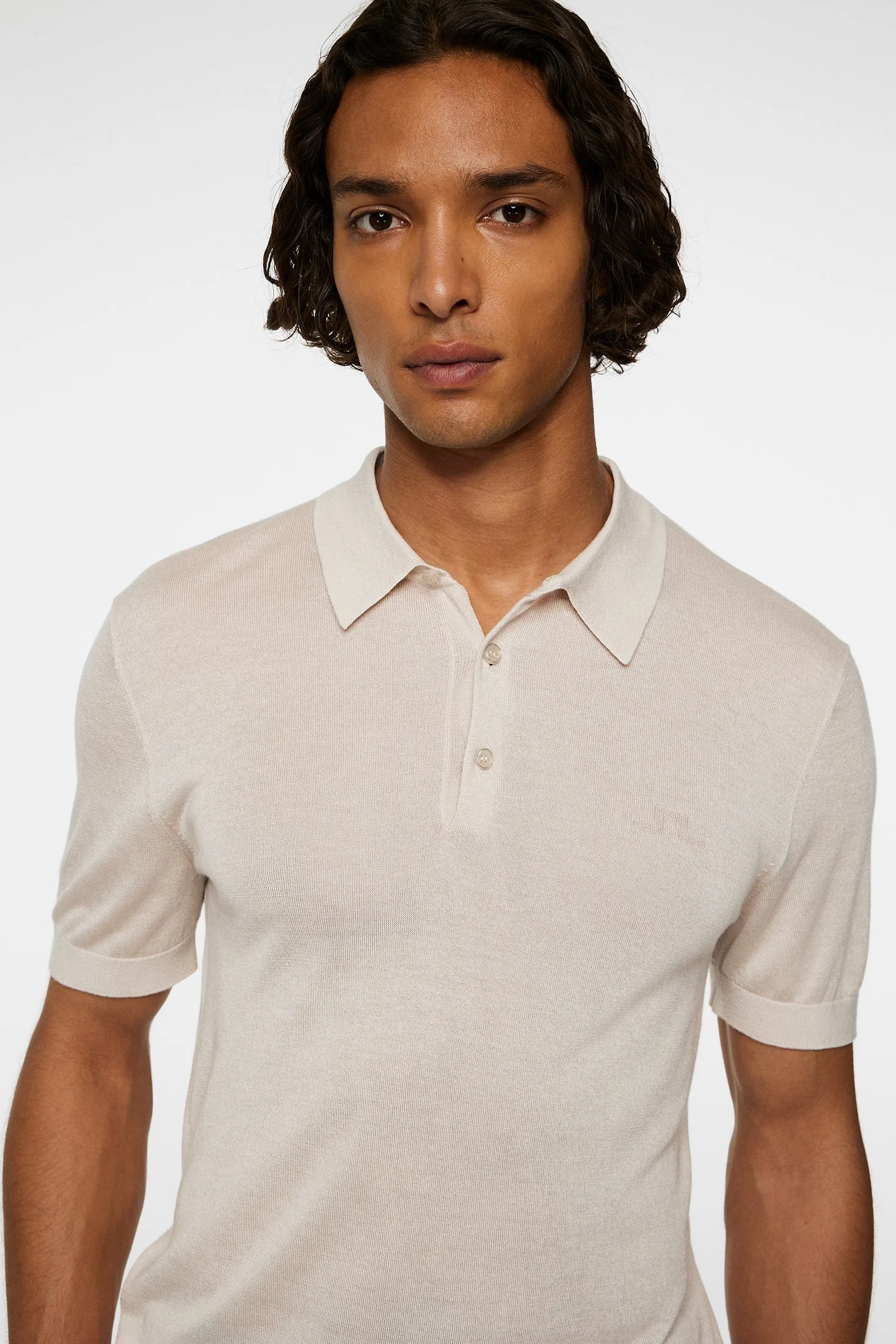 Ridge Lyocell Silk Polo / Moonbeam sold by J. Lindeberg product image thumbnail 5