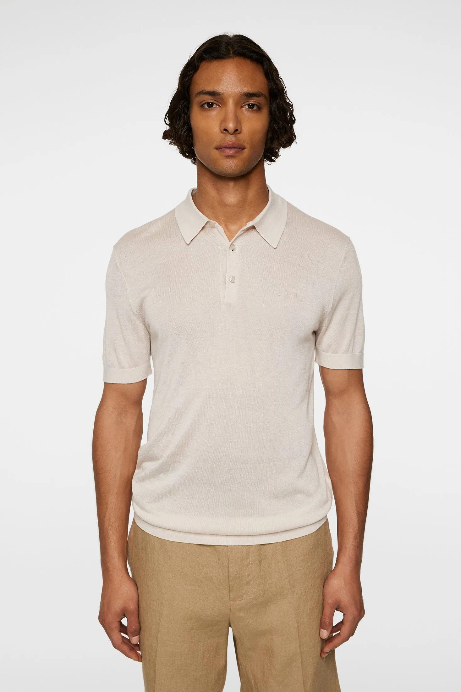Ridge Lyocell Silk Polo / Moonbeam sold by J. Lindeberg product image thumbnail 2