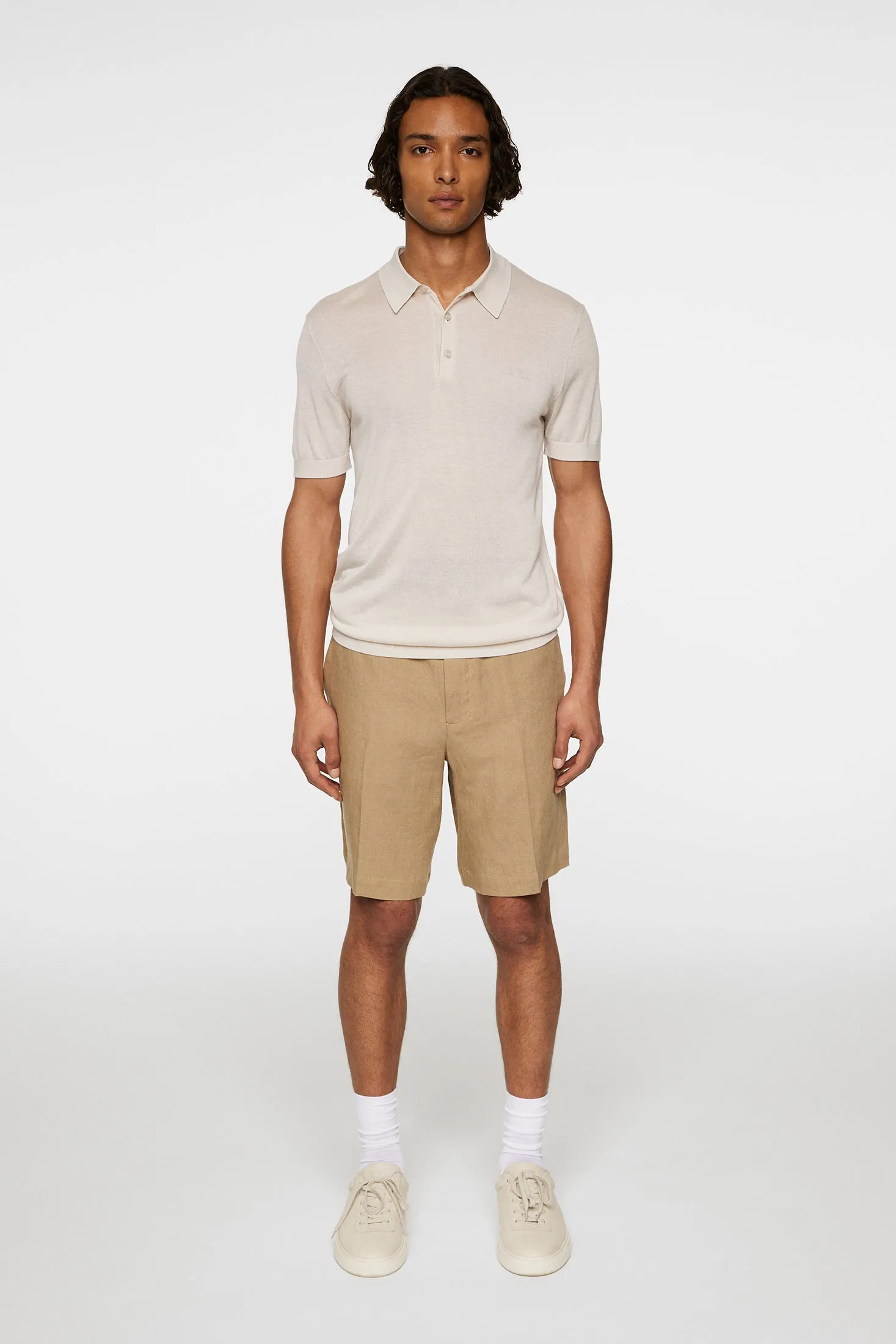 Ridge Lyocell Silk Polo / Moonbeam sold by J. Lindeberg product image thumbnail 4