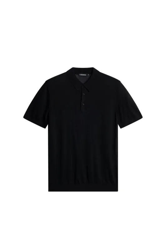 Ridge Lyocell Silk Polo / Black sold by J. Lindeberg