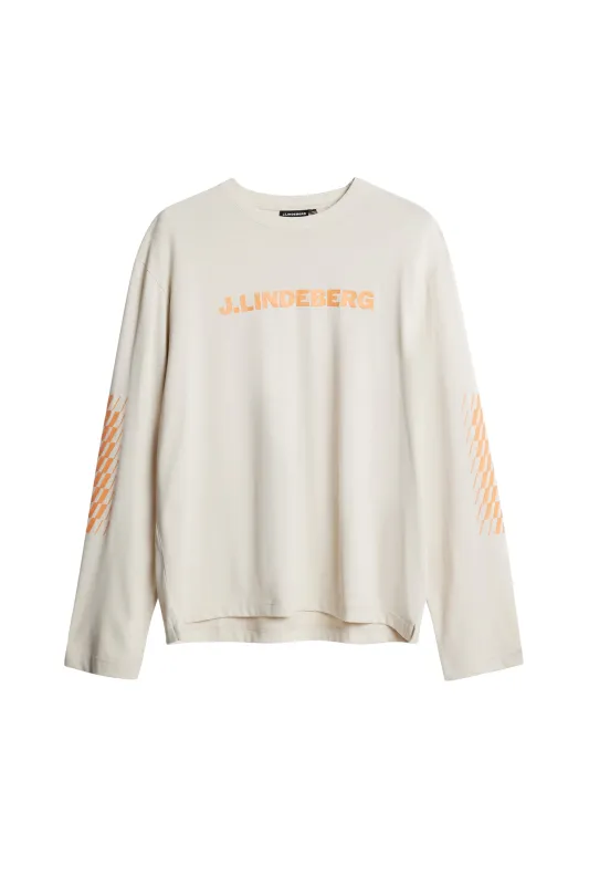 Walsh LS Print T-shirt / Moonbeam sold by J. Lindeberg