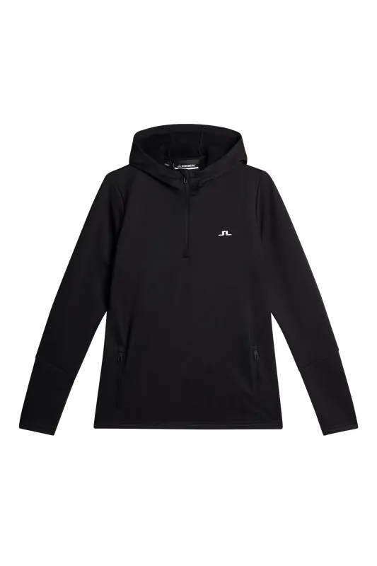 W Aerial Quarter Zip Hood / Black sold by J. Lindeberg