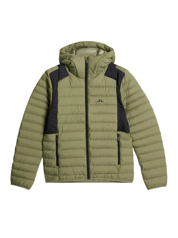 Oden Pro Light Down Hood / Oil Green sold by J. Lindeberg