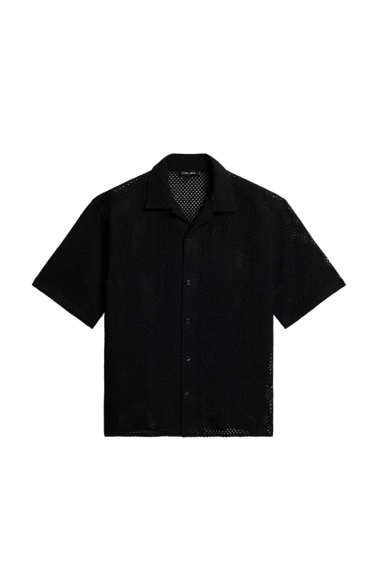 Ellis Crochet Shirt / Black sold by J. Lindeberg