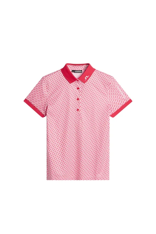 Tour Tech Print Polo / Tour Geo Pink S sold by J. Lindeberg