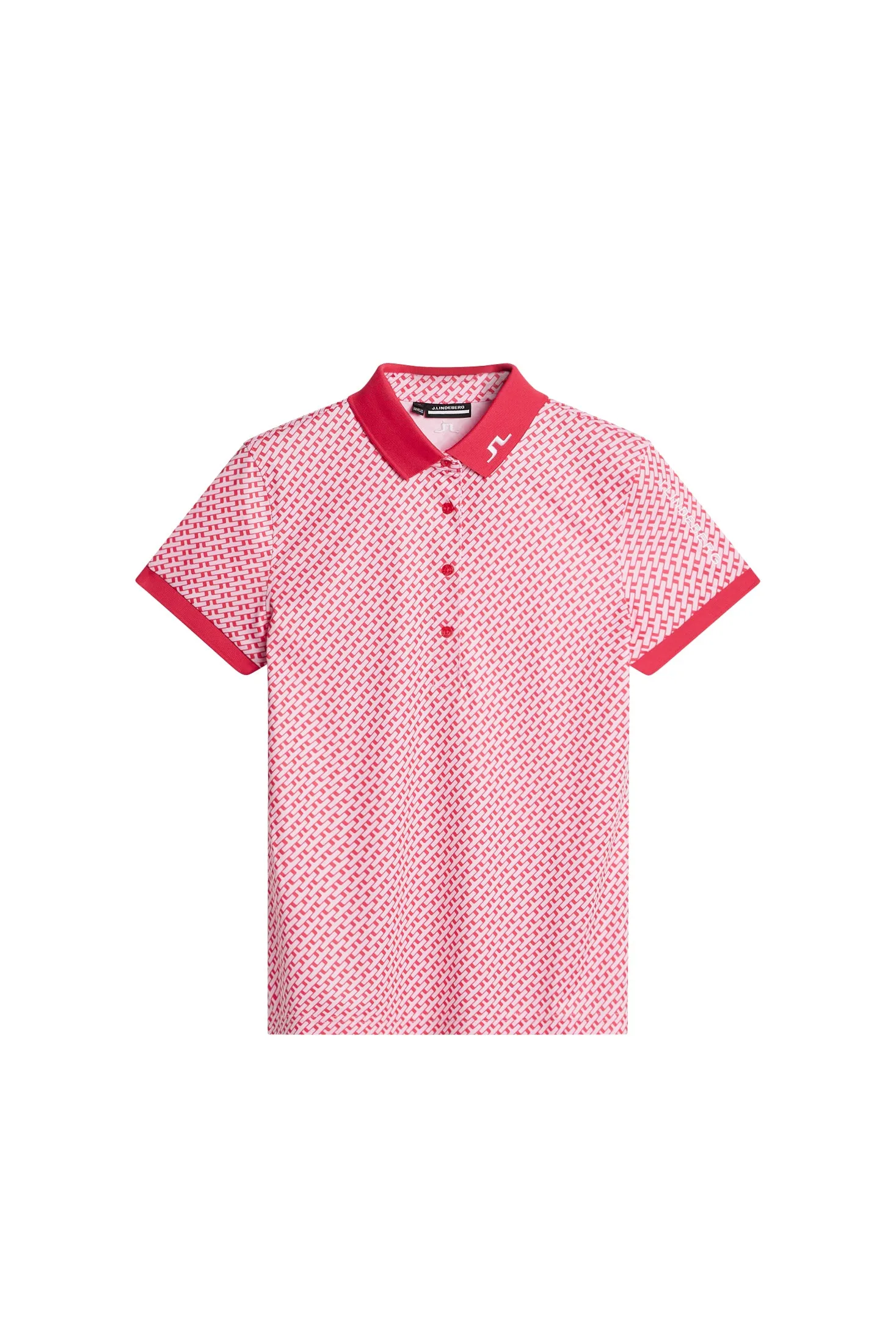 Tour Tech Print Polo / Tour Geo Pink S sold by J. Lindeberg