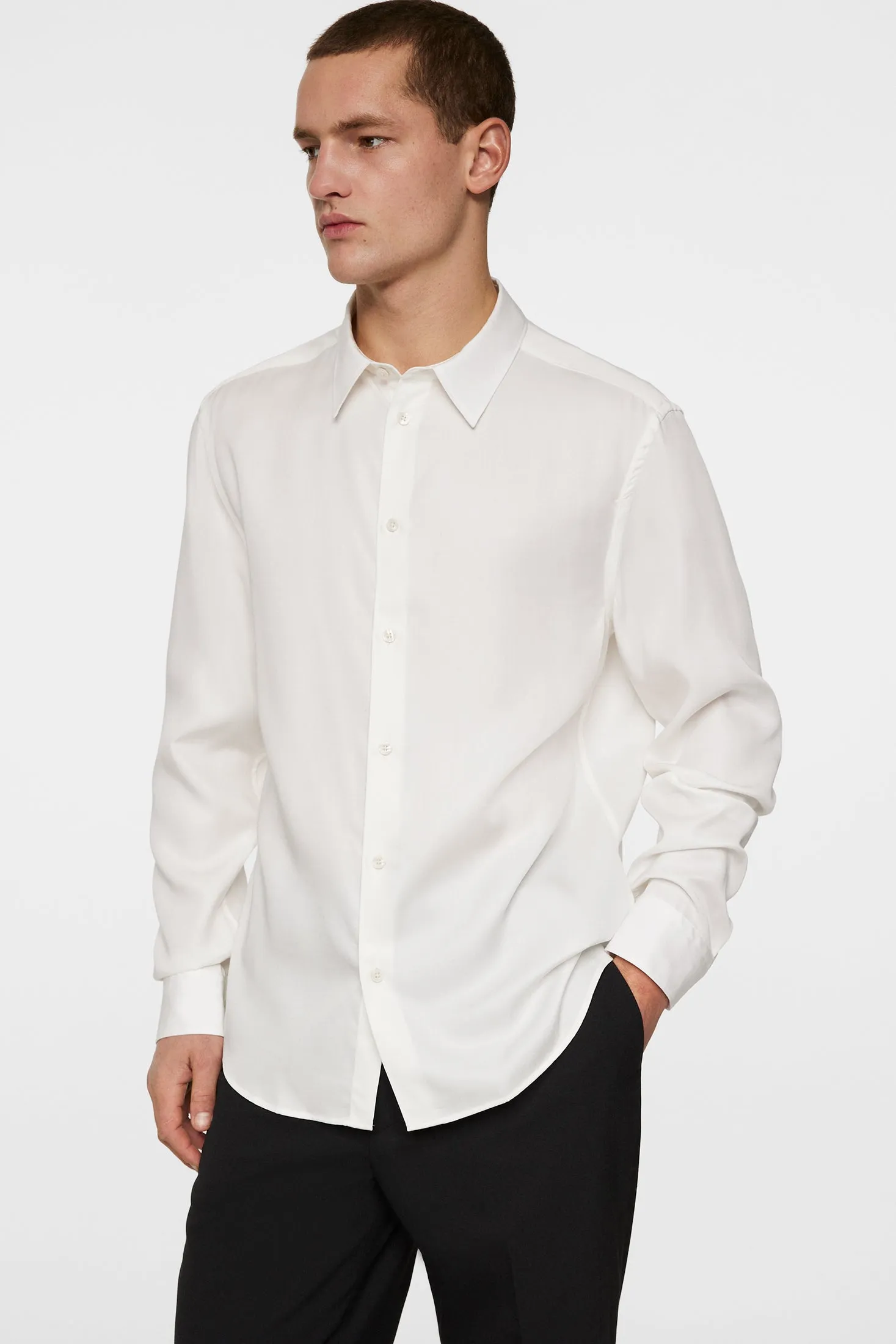Slim LS Comfort Tencel Shirt / Cloud White sold by J. Lindeberg product image thumbnail 5