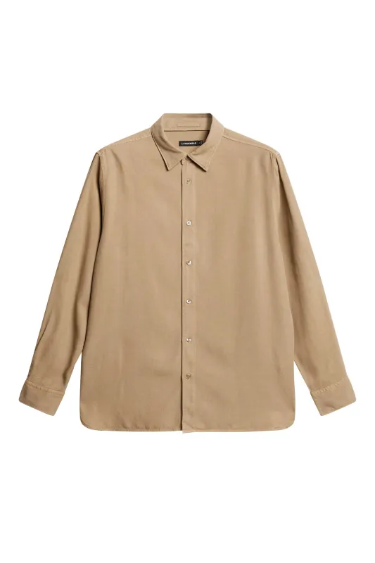 Reg LS Struct Gmd Tencel Shirt / Batique Khaki sold by J. Lindeberg