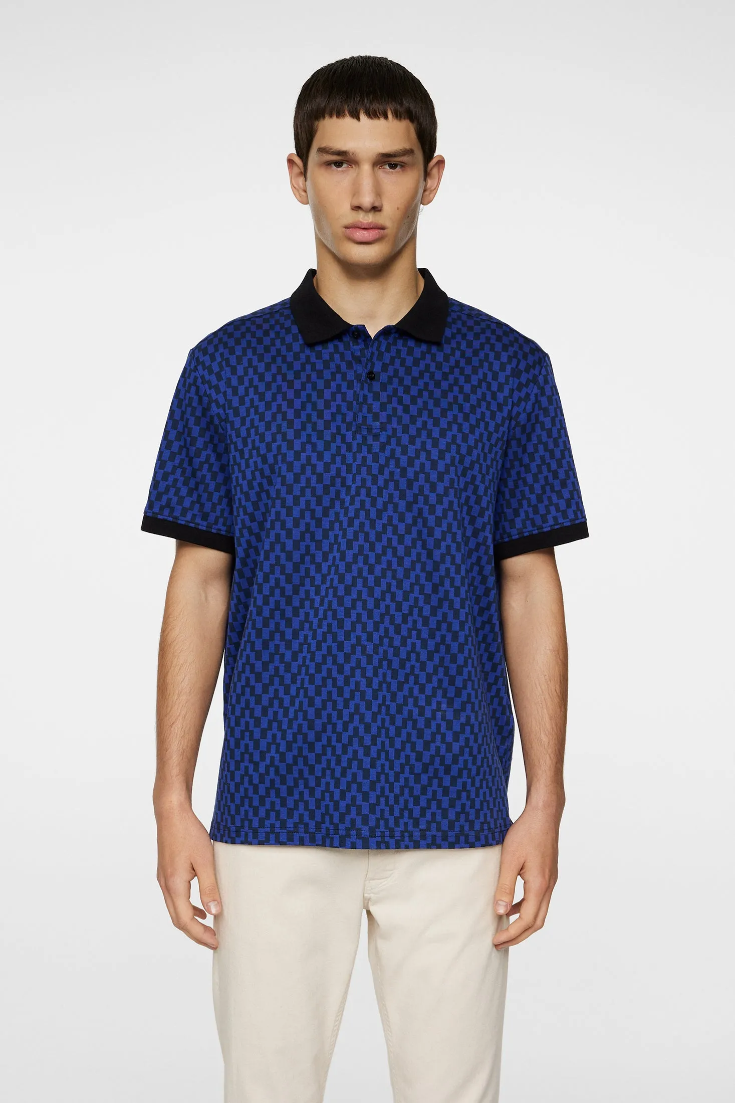 Devon Jacquard Polo / Bridge Stack Blue sold by J. Lindeberg product image thumbnail 2