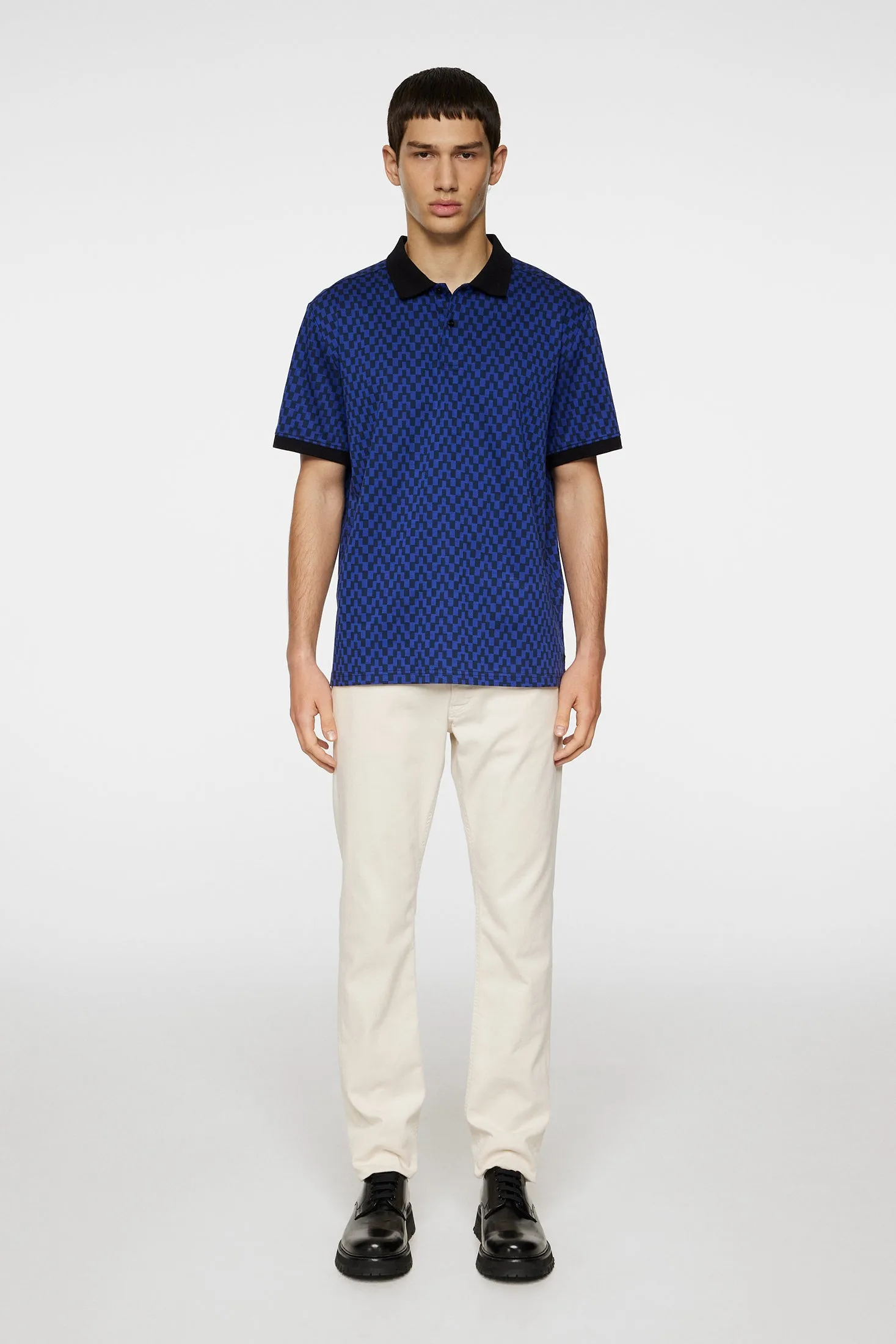 Devon Jacquard Polo / Bridge Stack Blue sold by J. Lindeberg product image thumbnail 4