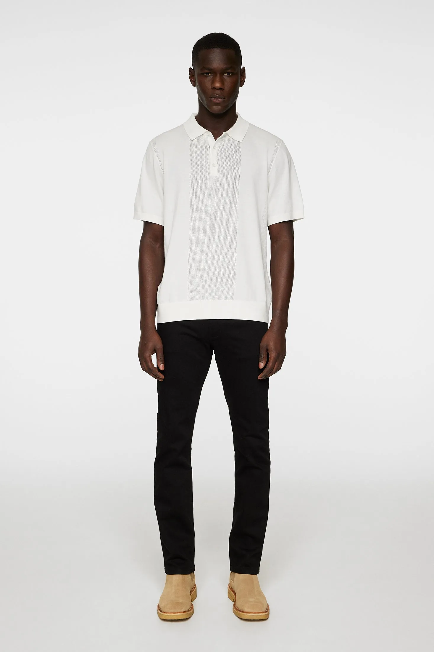 Reymond Solid Stripe Polo / White sold by J. Lindeberg product image thumbnail 5