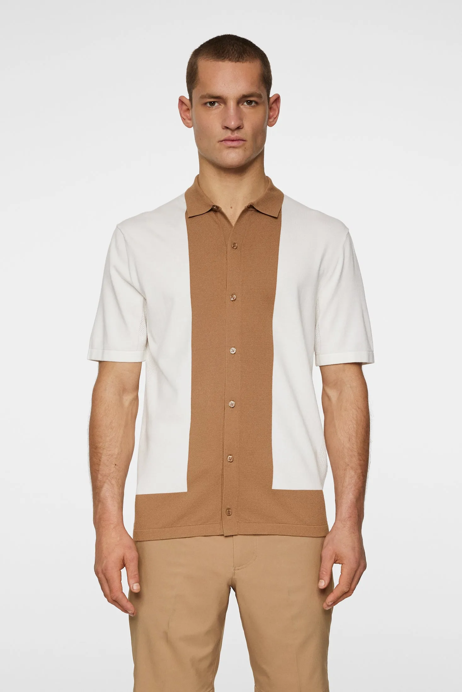 Rue Knitted Polo Shirt / White sold by J. Lindeberg product image thumbnail 3