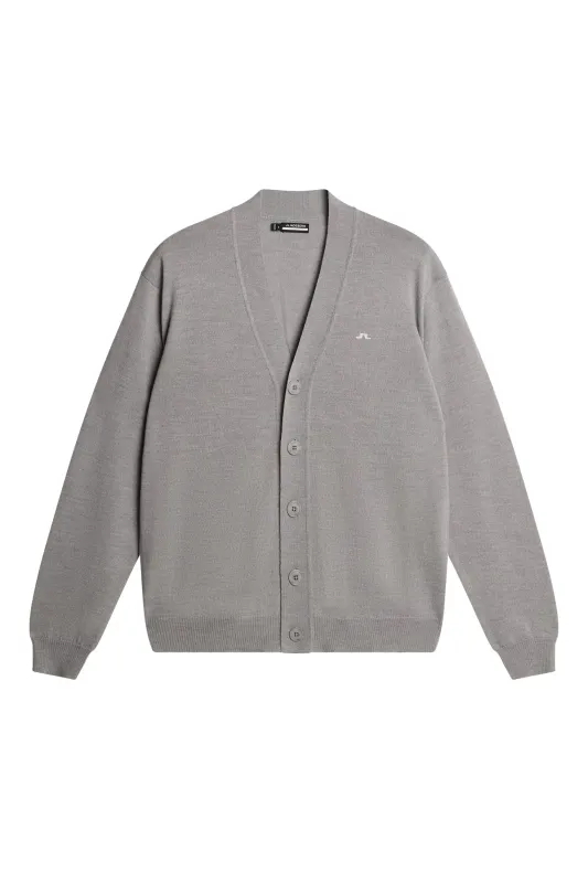 Lucas Knitted Cardigan / Light Grey Melange sold by J. Lindeberg