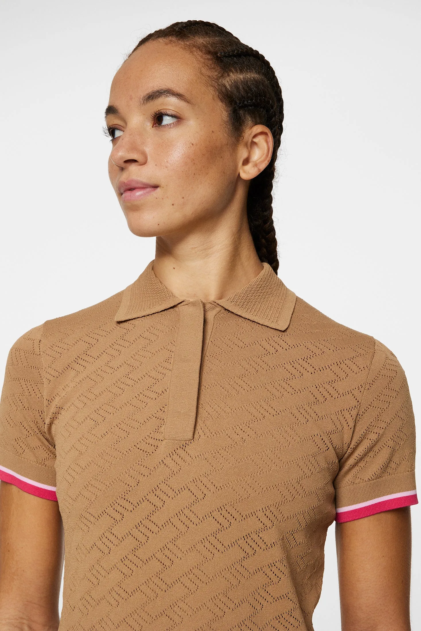 Lomi Knitted Polo Shirt / Tigers Eye sold by J. Lindeberg product image thumbnail 5