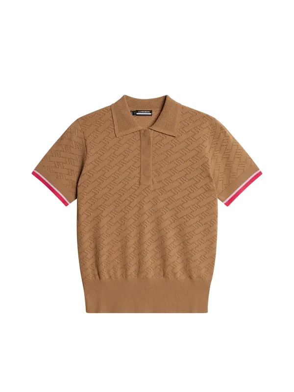 Lomi Knitted Polo Shirt / Tigers Eye made by J. Lindeberg