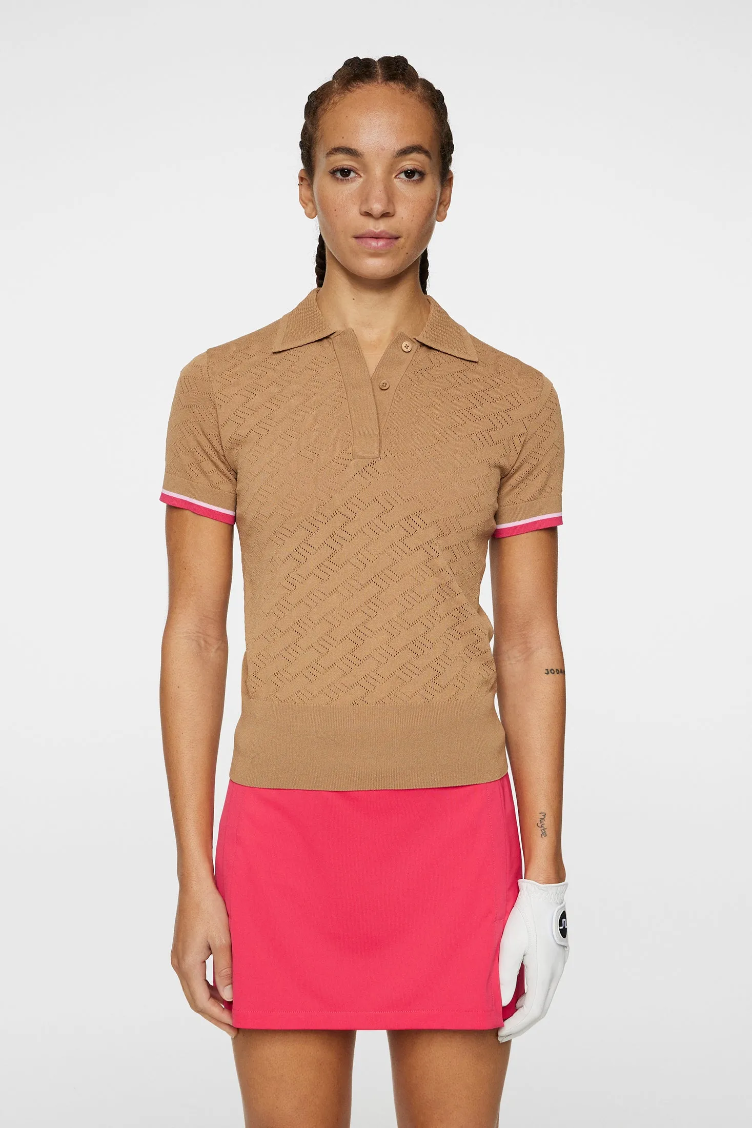 Lomi Knitted Polo Shirt / Tigers Eye sold by J. Lindeberg product image thumbnail 2