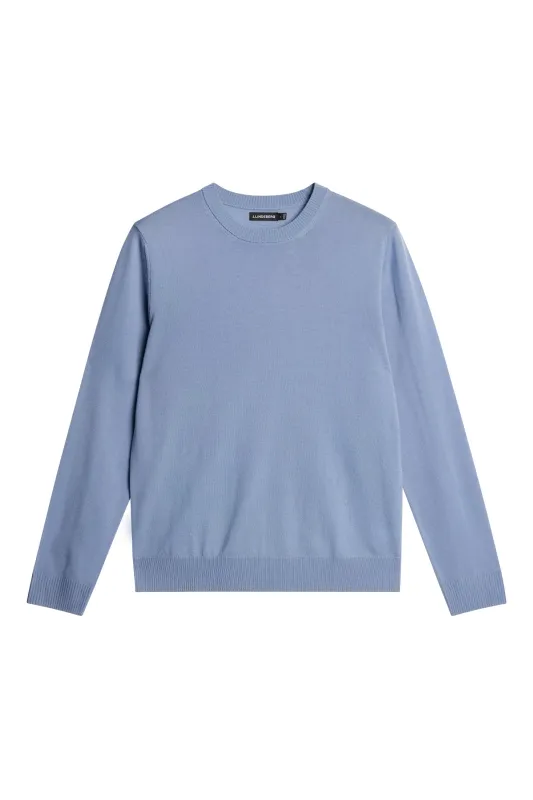 Keane Light Merino Crew Neck / Rain Washed sold by J. Lindeberg