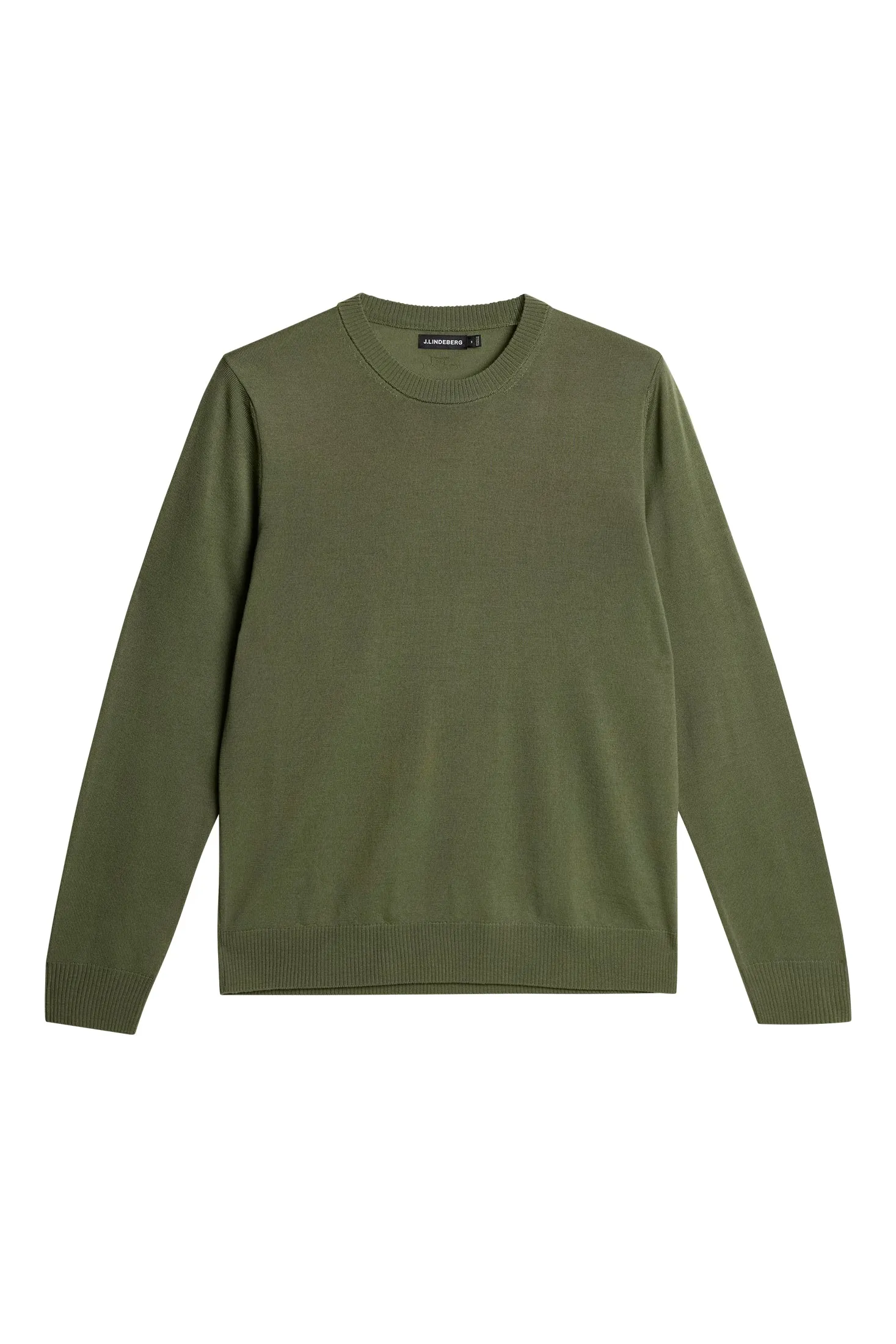 Keane Light Merino Crew Neck / Olivine sold by J. Lindeberg
