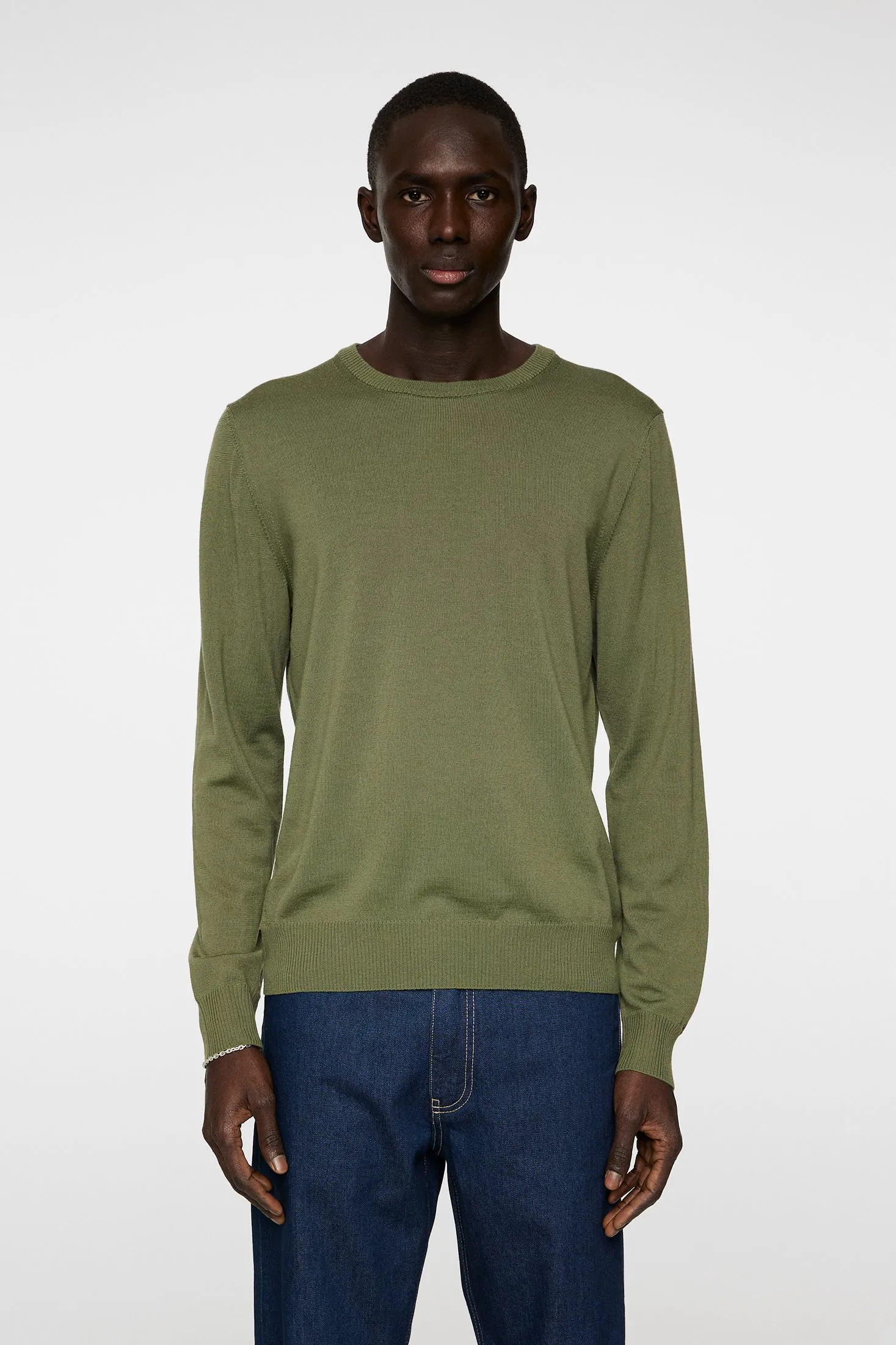 Keane Light Merino Crew Neck / Olivine sold by J. Lindeberg product image thumbnail 2