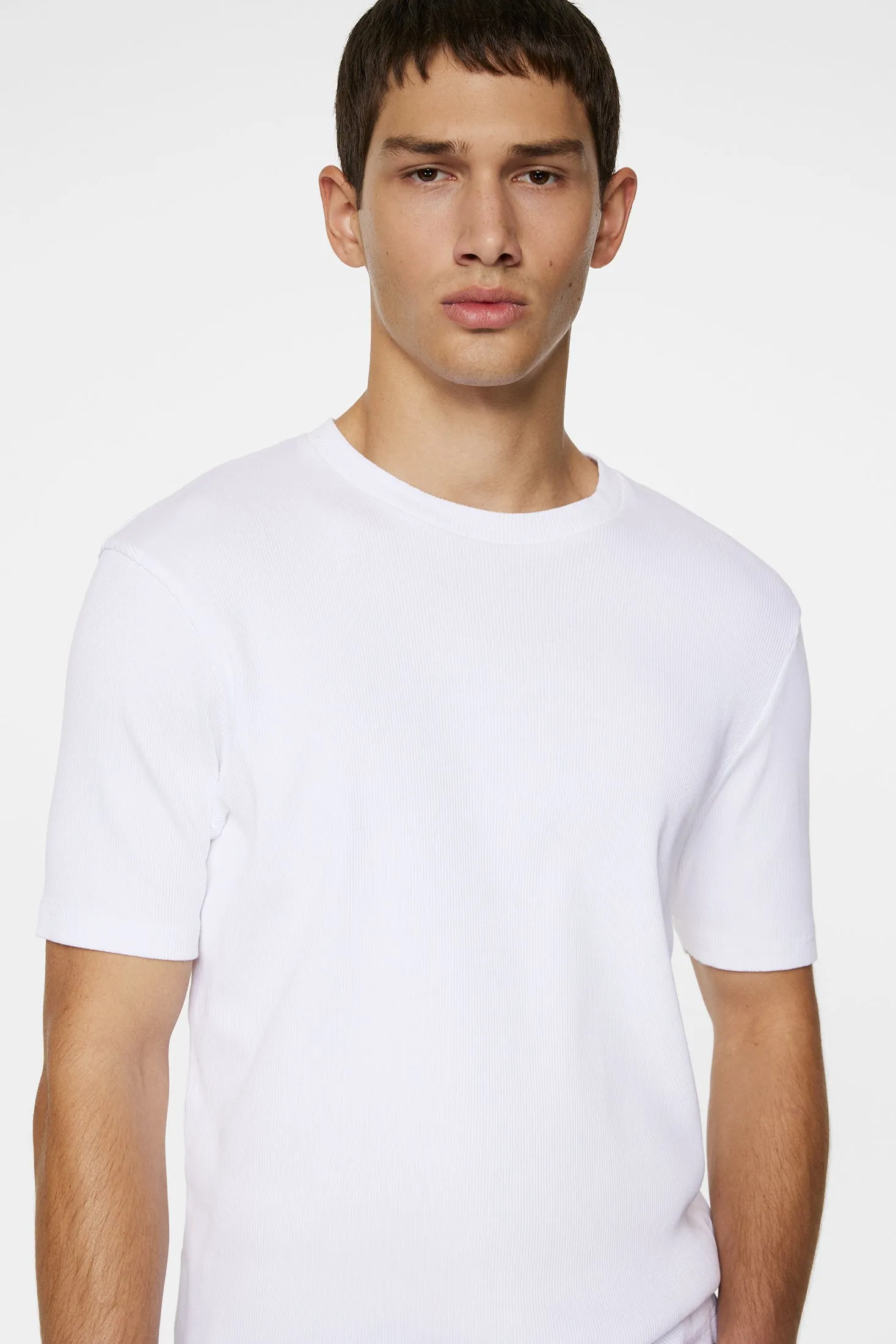 Rob Slim Rib Tee / White sold by J. Lindeberg product image thumbnail 5
