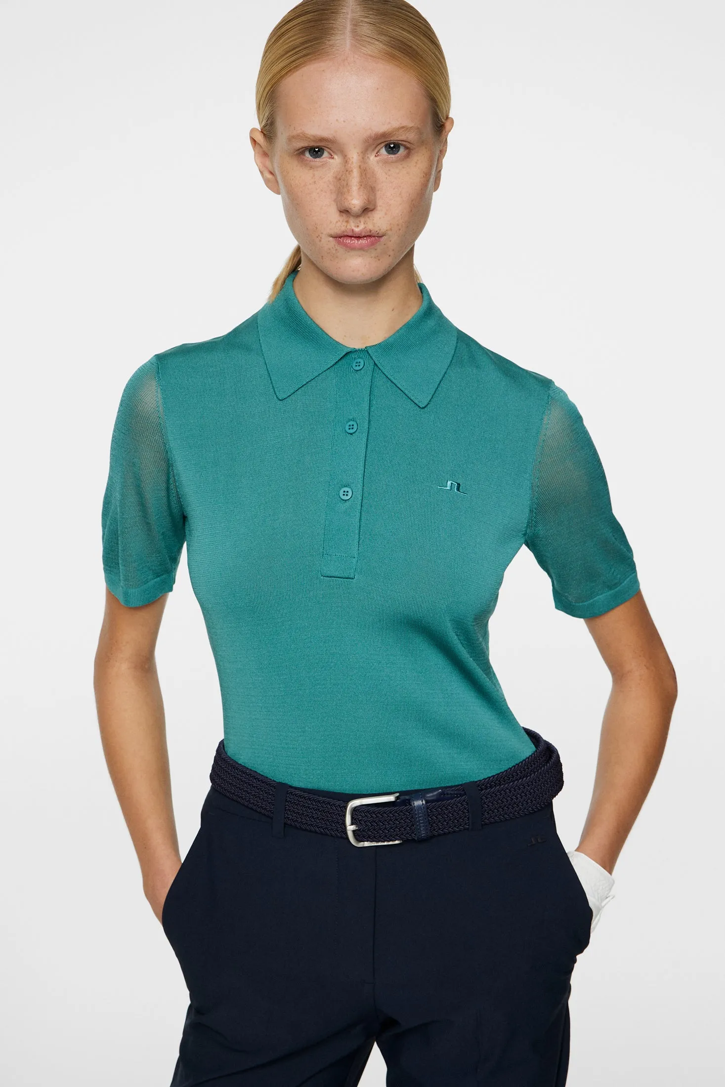 Amandine Knitted Polo / Teal sold by J. Lindeberg product image thumbnail 5