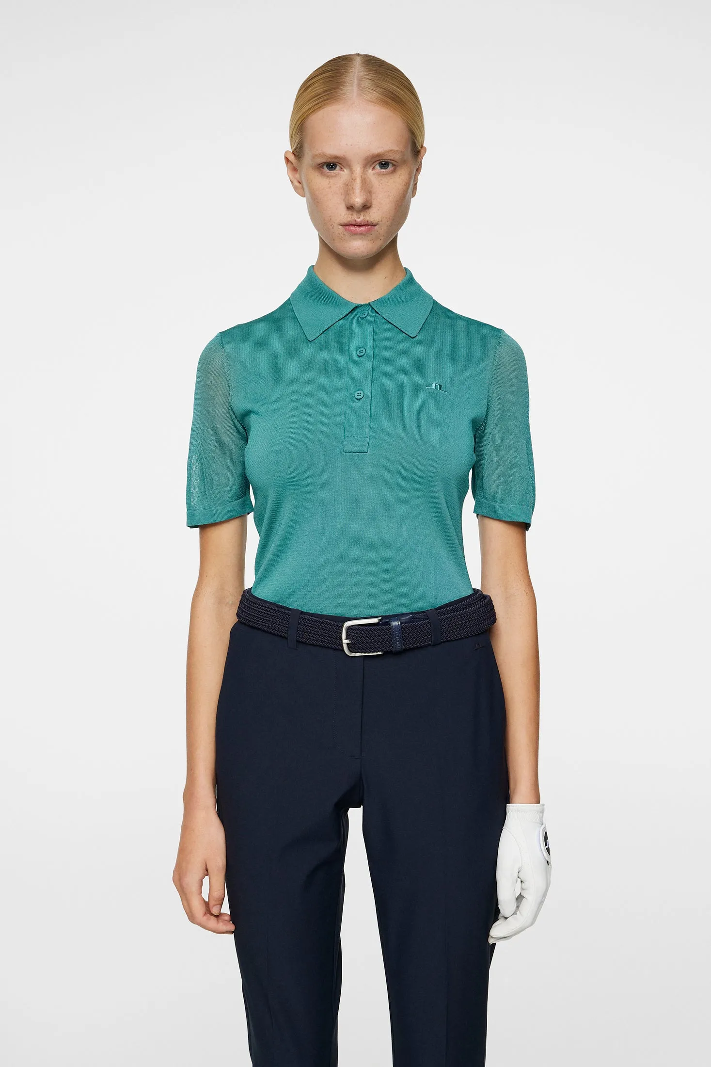 Amandine Knitted Polo / Teal sold by J. Lindeberg product image thumbnail 2