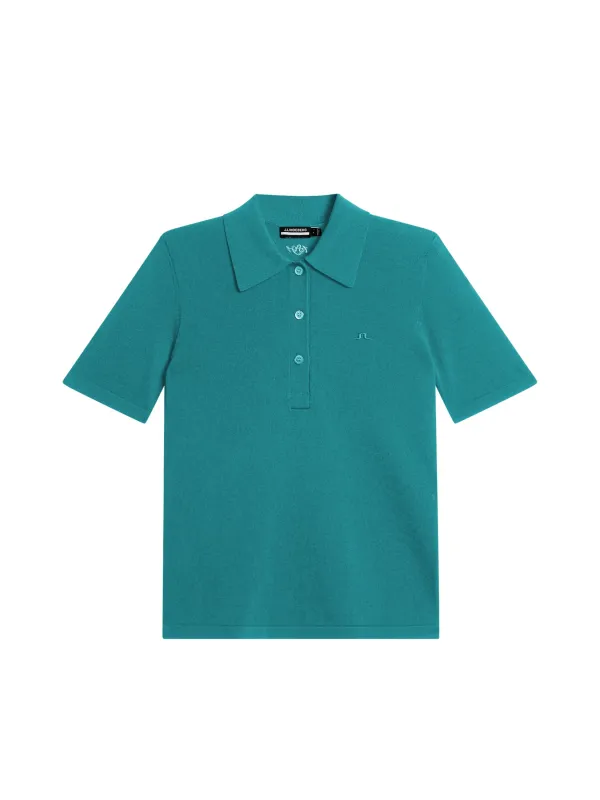 Amandine Knitted Polo / Teal made by J. Lindeberg