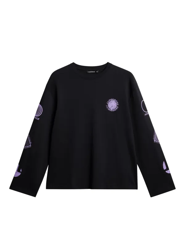 Walsh LS Print T-shirt / Black sold by J. Lindeberg