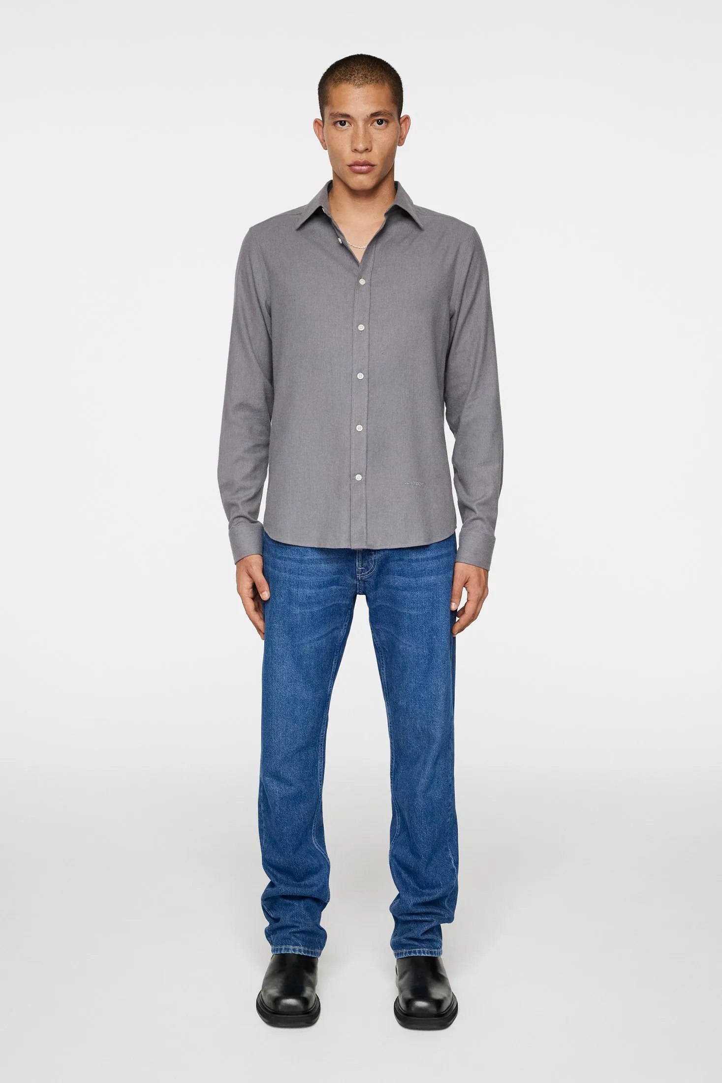 Light Flannel Slim Shirt / Night Owl sold by J. Lindeberg product image thumbnail 4